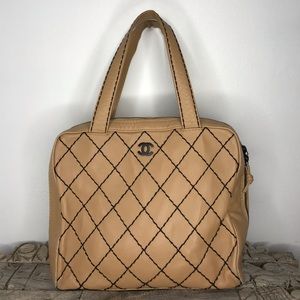 Chanel Classic Beige Quilted Leather Handbag